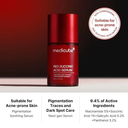 Red Succinic Acid Serum – zuivert & versterkt de huid (30ml)